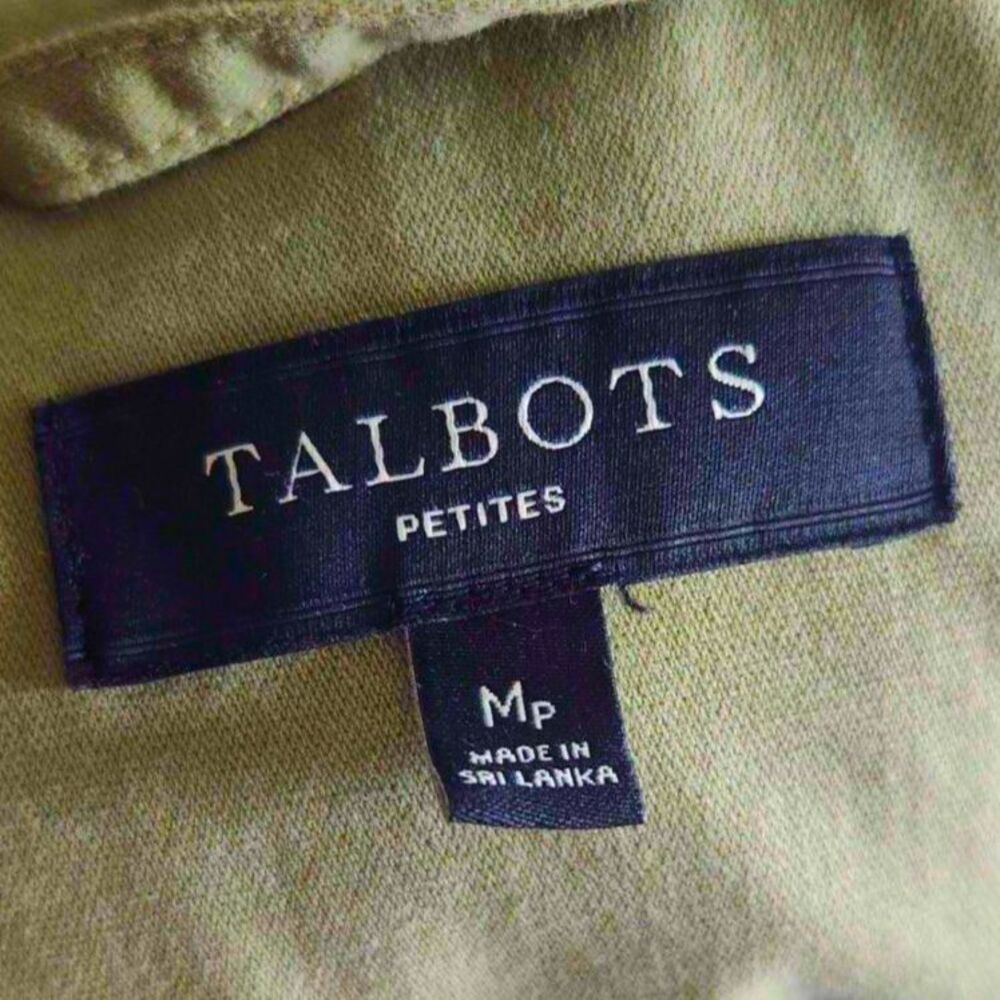 Talbots Petite Olive Green Utility Field Jacket Drawstring Waist - Picture 10 of 11